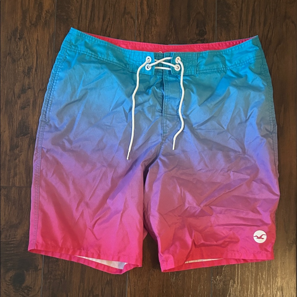 Hollister Gradient Blue-Pink Men's Board Shorts